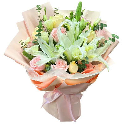 定西10朵玫瑰百合混搭，爱是难忘时刻